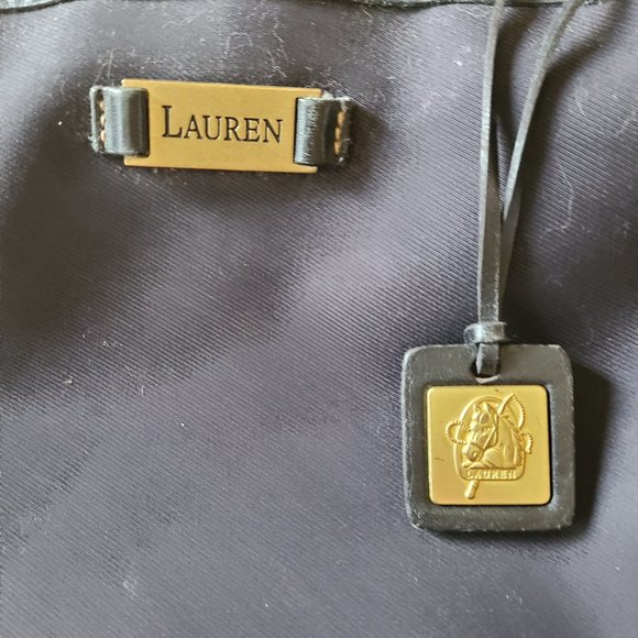 Vintage Black Ralph Lauren 'Lauren' Cotton & Leather Crossbody Bag - Picture 4 of 16